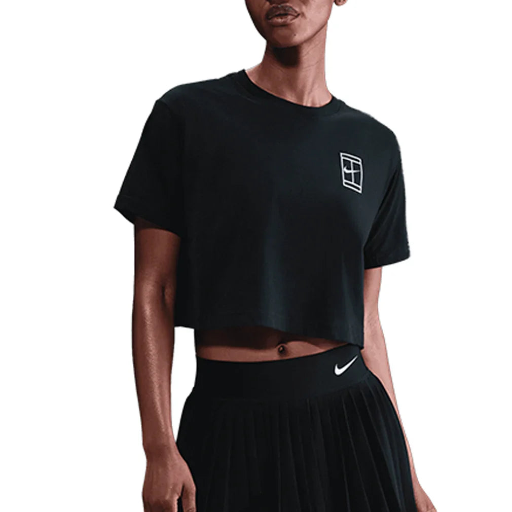 Women`s Court Dri-FIT Slam Short Sleeve Cropped Tennis Tee Apparel Nike