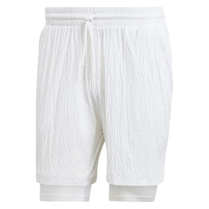 Mens Seersucker AeroReady Pro Tennis Short White Apparel Adidas