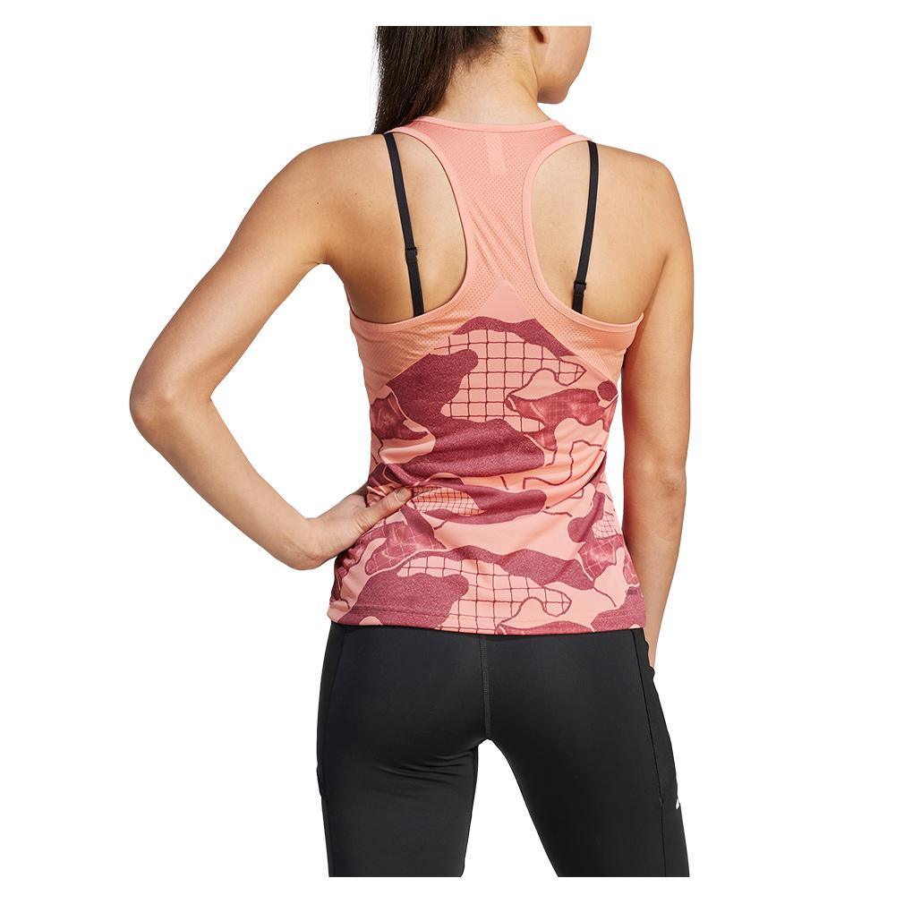 Women's Club Graphic Tennis Tank Wonder Clay and Legacy Red Adidas