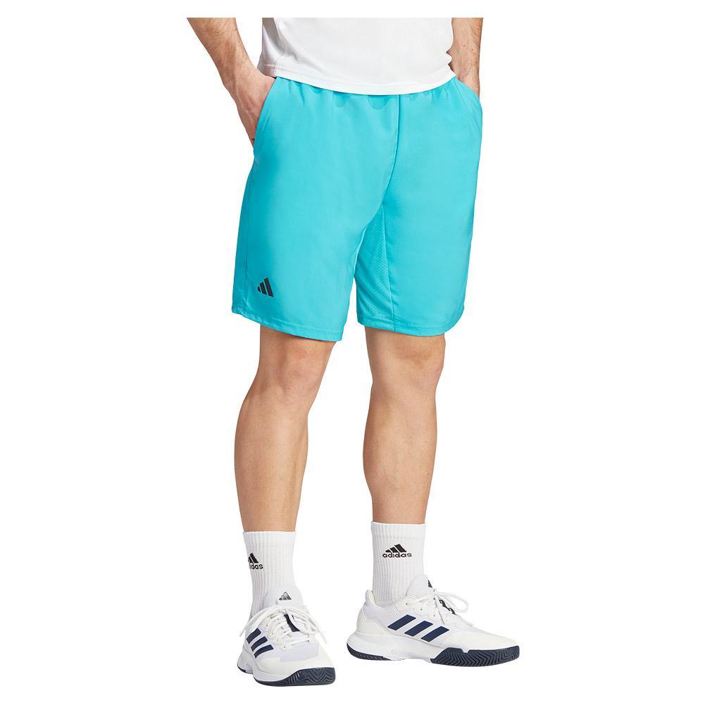 Men's Club 7 inch 3 Stripe Tennis Shorts Lucid Cyan Adidas