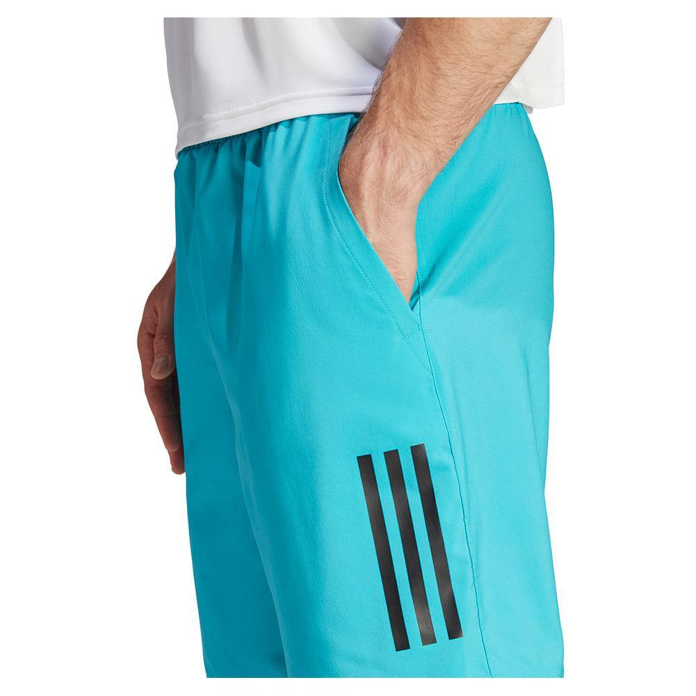 Men's Club 7 inch 3 Stripe Tennis Shorts Lucid Cyan Adidas