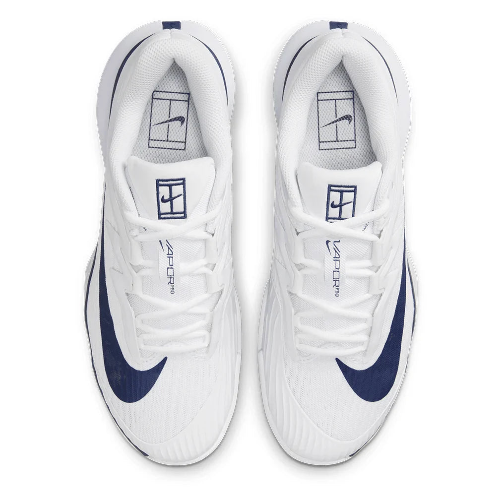 Women`s Vapor Pro 3 PRM Tennis Shoes White and Midnight Navy Footwear Nike