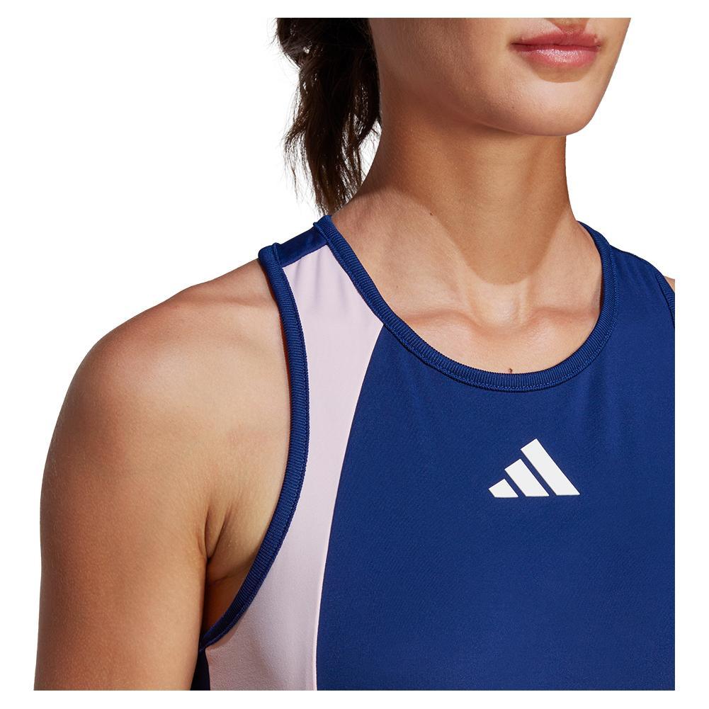 Women's Clubhouse Premium Tennis Tank Victory Blue and Clear Pink Apparel Adidas