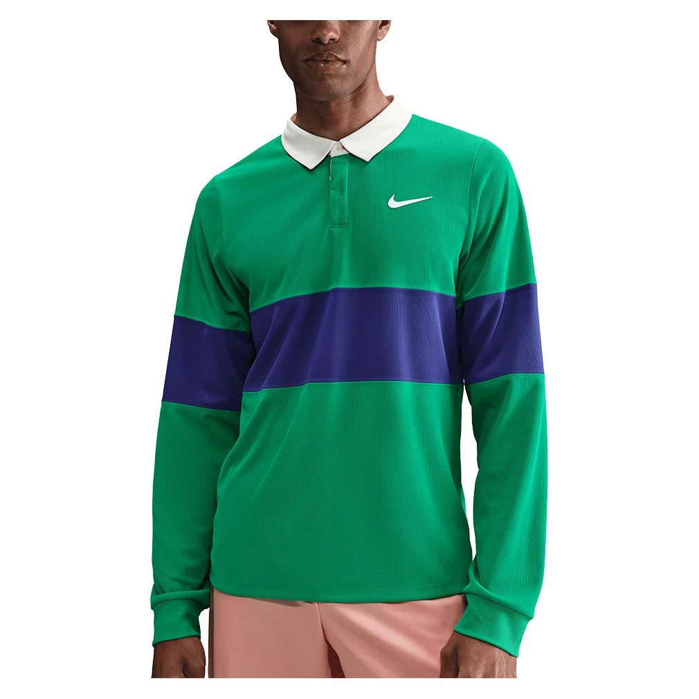 Men`s Paris Court Dri-FIT Advantage Slam Long Sleeve Tennis Polo Apparel Nike