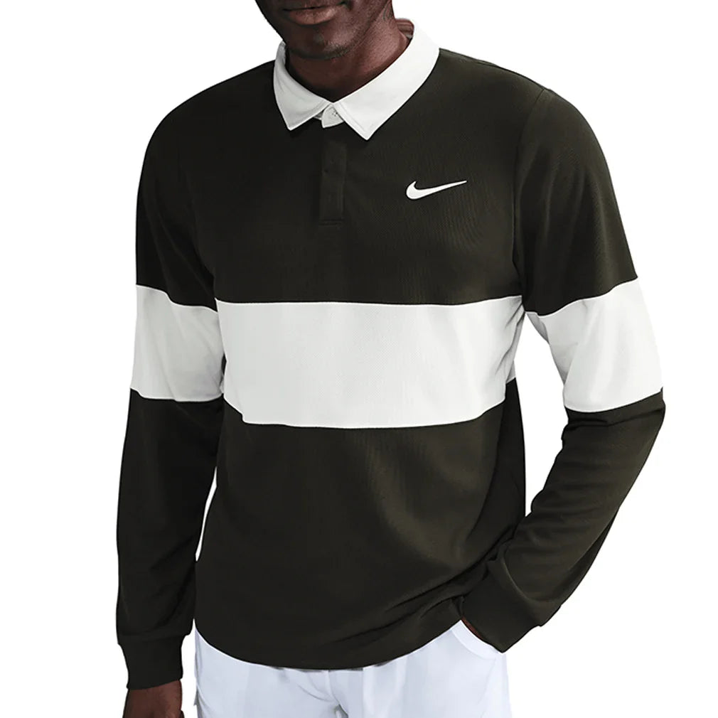 Men`s Paris Court Dri-FIT Advantage Slam Long Sleeve Tennis Polo Apparel Nike