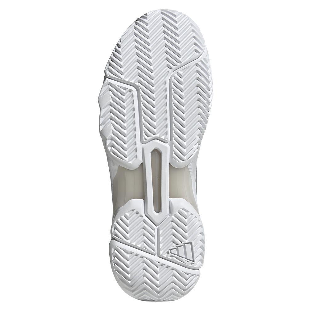 Women's CourtJam Control 3 Tennis Shoes White and Silver Metallic Adidas
