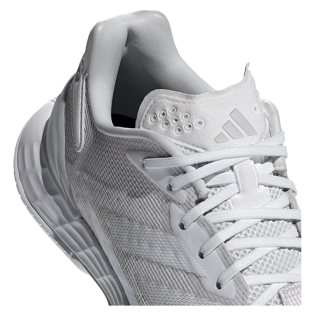 Womens Defiant Speed 2 Tennis Shoes White and Grey One Footwear Adidas