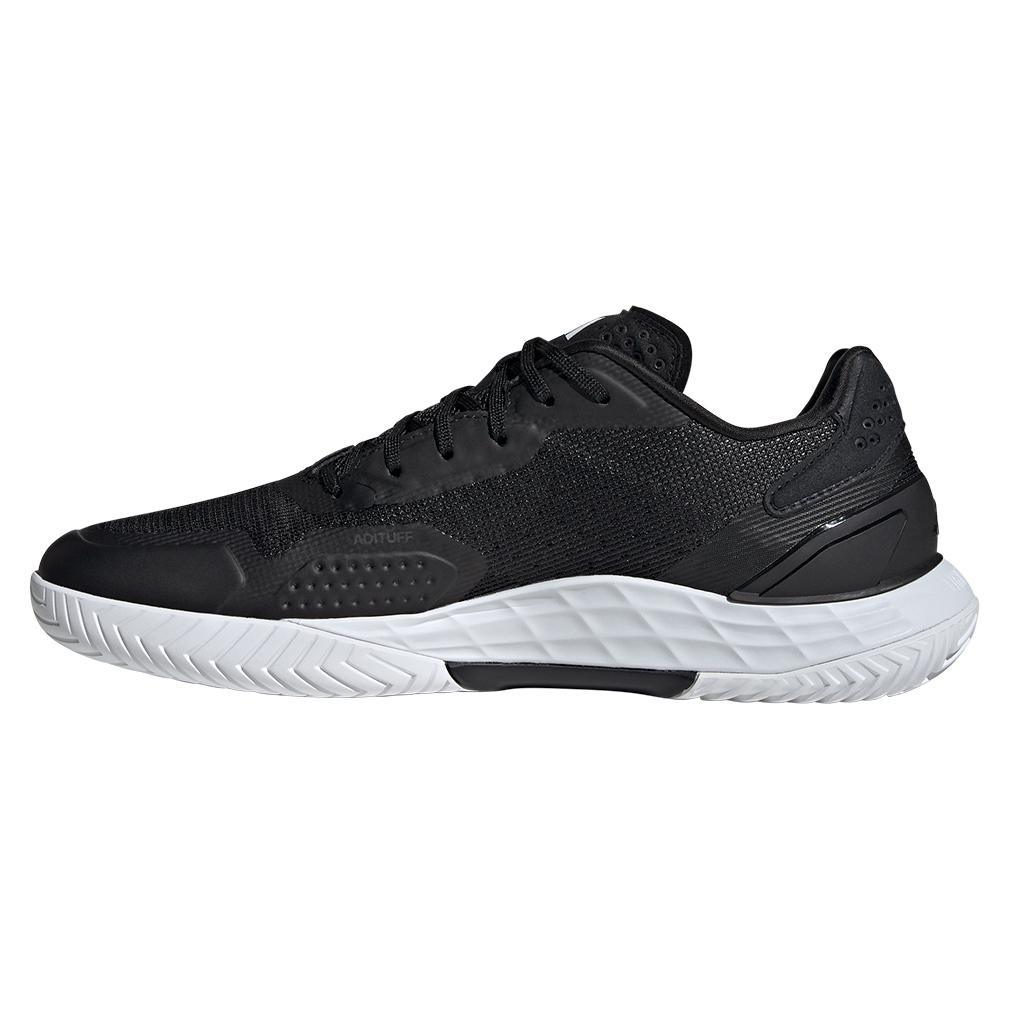 Mens Defiant Speed 2 Tennis Shoes Core Black and White Footwear Adidas