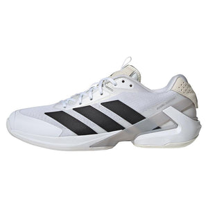 Men`s Adizero Ubersonic 5 Tennis Shoes White and Core Black Footwear Adidas