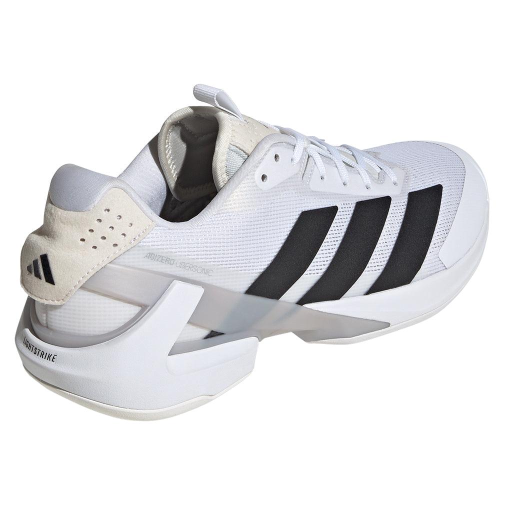 Men`s Adizero Ubersonic 5 Tennis Shoes White and Core Black Footwear Adidas