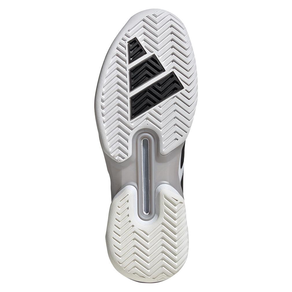 Men`s Adizero Ubersonic 5 Tennis Shoes White and Core Black Footwear Adidas