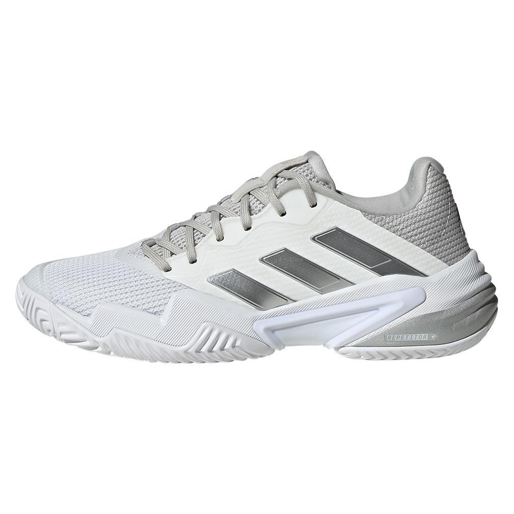 Women's Barricade 13 Tennis Shoes White and Gray Adidas