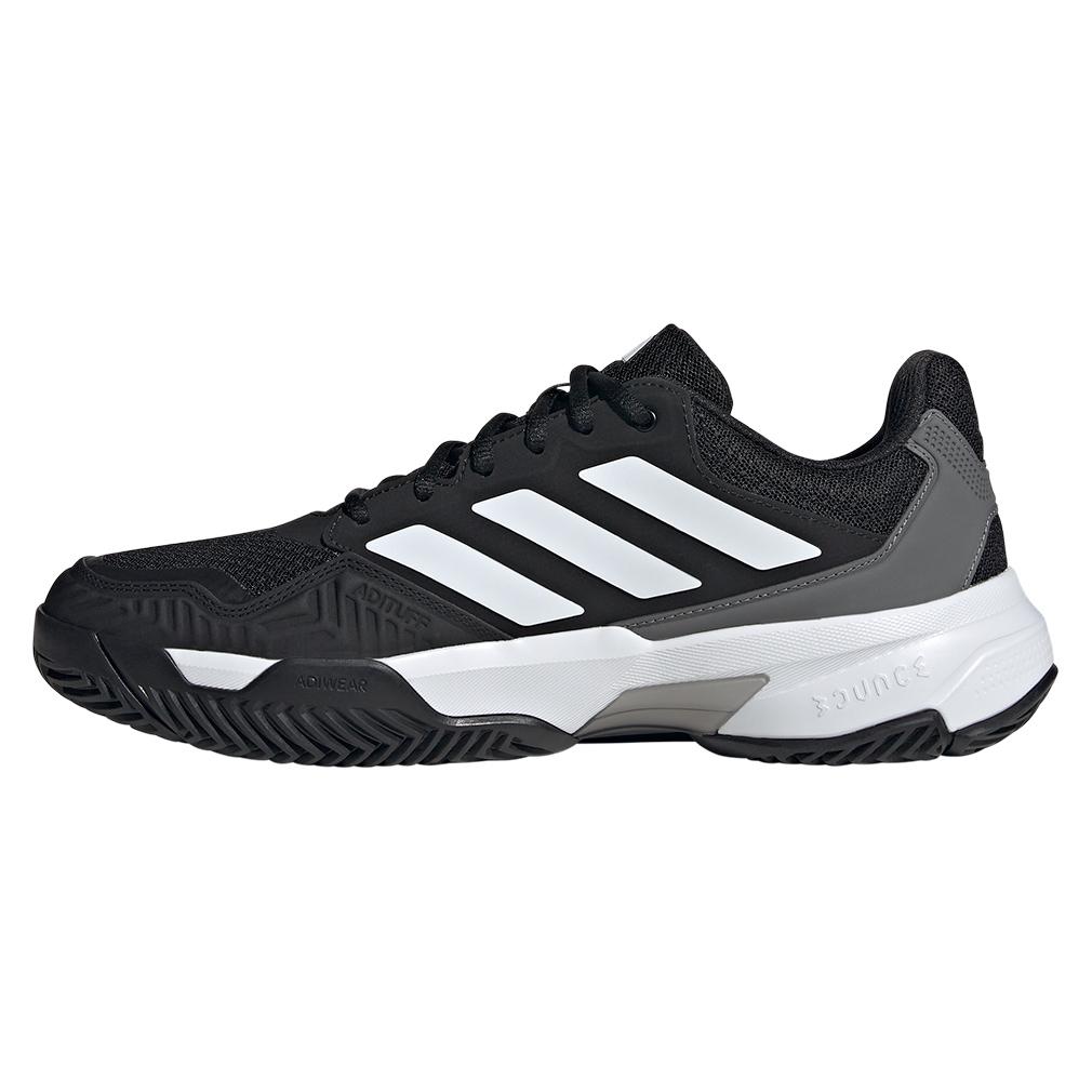 Men's CourtJam Control 3 Tennis Shoes Black and White Adidas