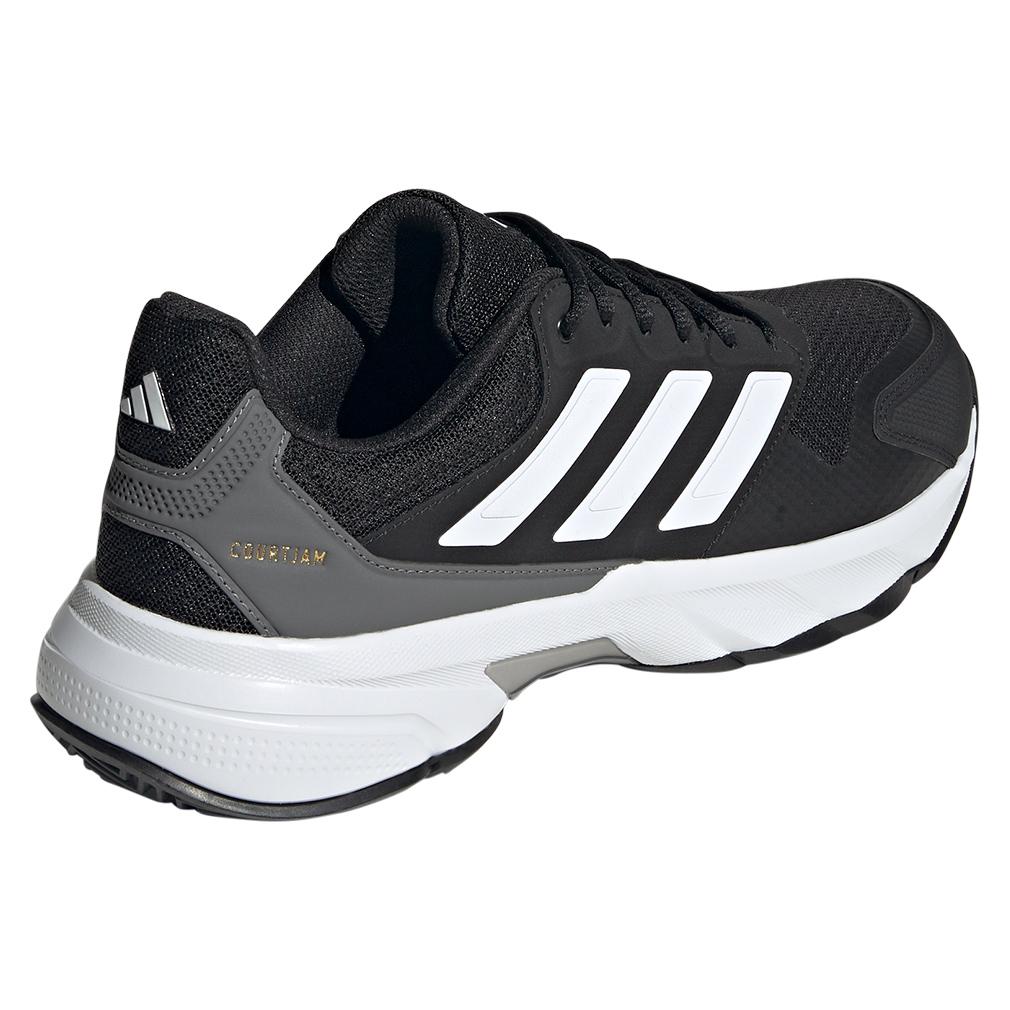 Men's CourtJam Control 3 Tennis Shoes Black and White Adidas