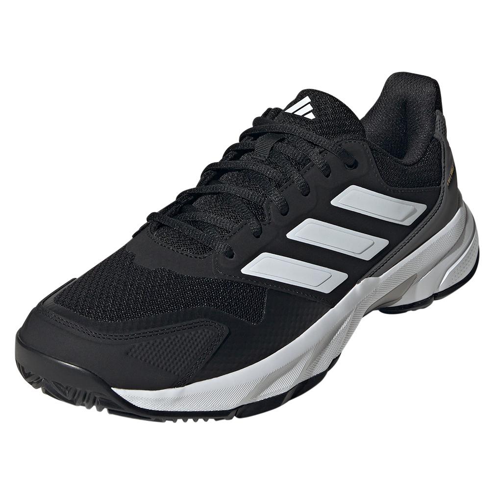 Men's CourtJam Control 3 Tennis Shoes Black and White Adidas