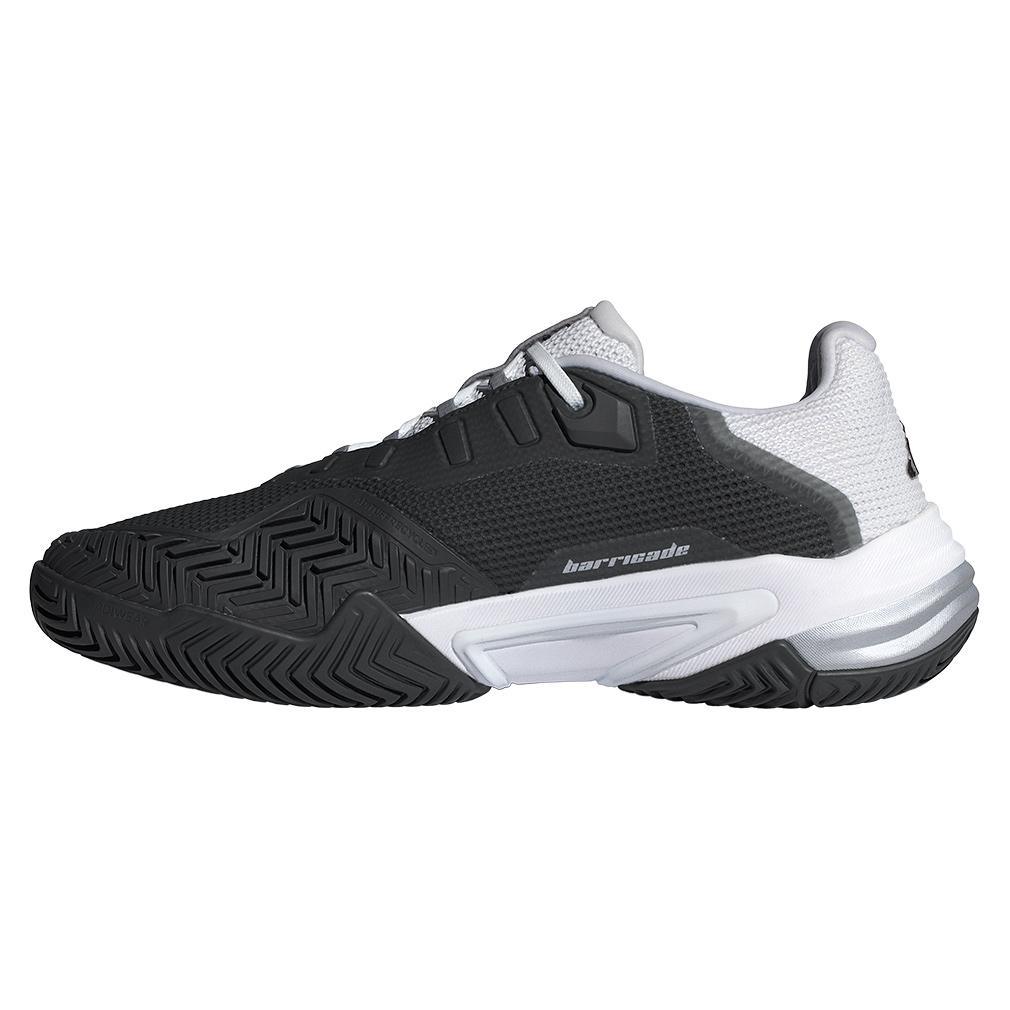 Men's Barricade 13 Tennis Shoes Core Black and White Adidas