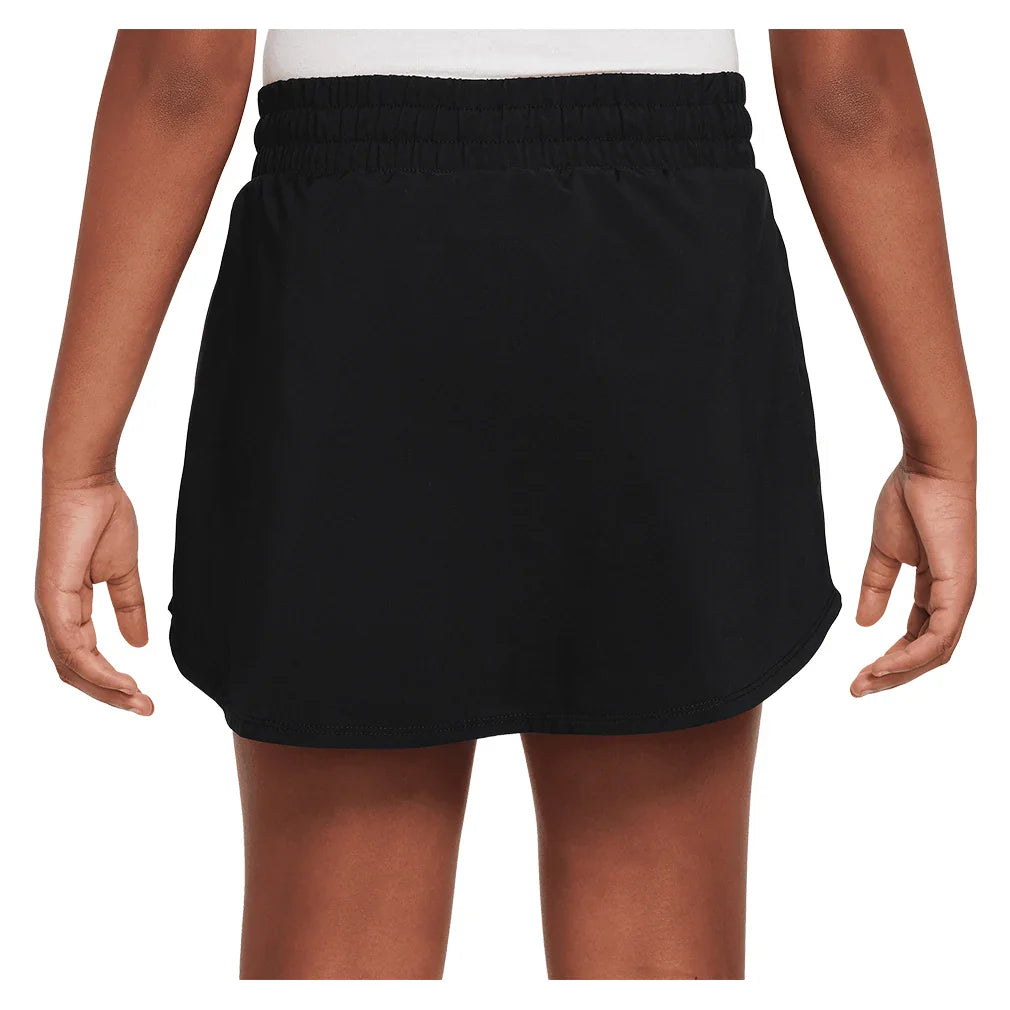 Girls` One Dri-FIT High-Waisted Skort Black and White Apparel Nike