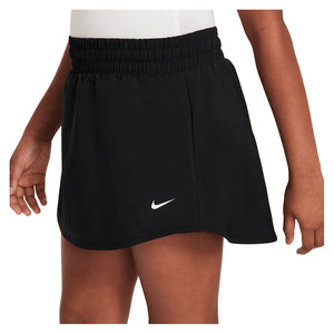 Girls` One Dri-FIT High-Waisted Skort Black and White Apparel Nike