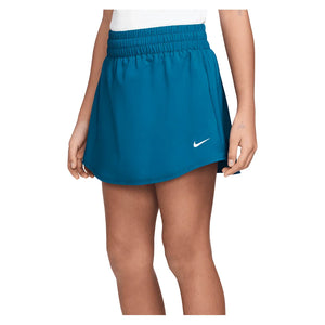 Girls' One Dri-FIT High-Waisted Training Skort Green Abyss and White Apparel Nike