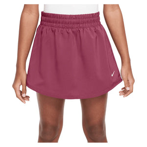 Girls` One Dri-FIT High-Waisted Skort Sweet Beet and White Apparel Nike