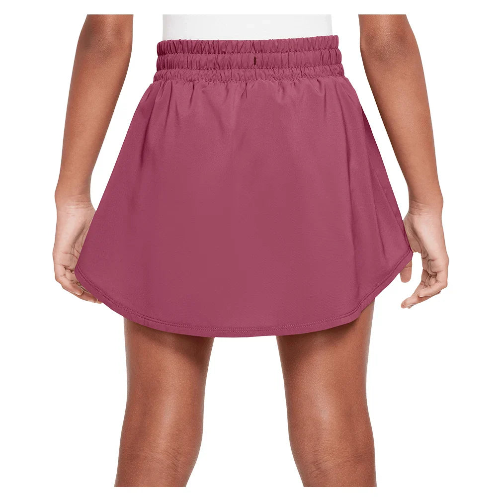 Girls` One Dri-FIT High-Waisted Skort Sweet Beet and White Apparel Nike