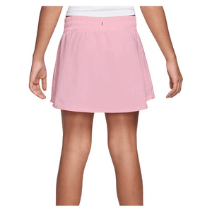 Girls' One Dri-FIT High-Waisted Training Skort Med Soft Pink and White Apparel Nike