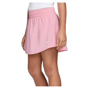 Girls' One Dri-FIT High-Waisted Training Skort Med Soft Pink and White Apparel Nike