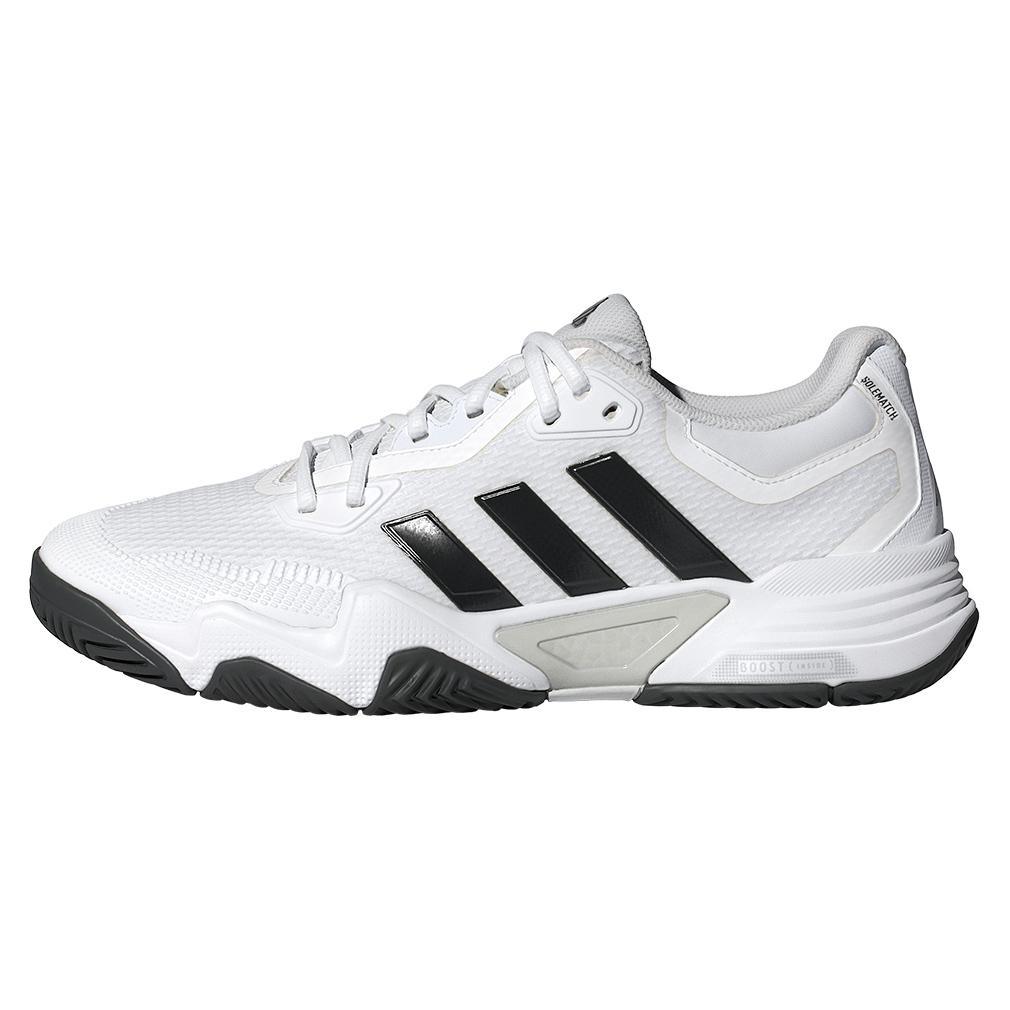 Mens Solematch Control 2 Tennis Shoes White and Black Blue Metallic Footwear Adidas