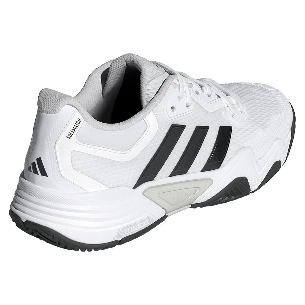 Mens Solematch Control 2 Tennis Shoes White and Black Blue Metallic Footwear Adidas