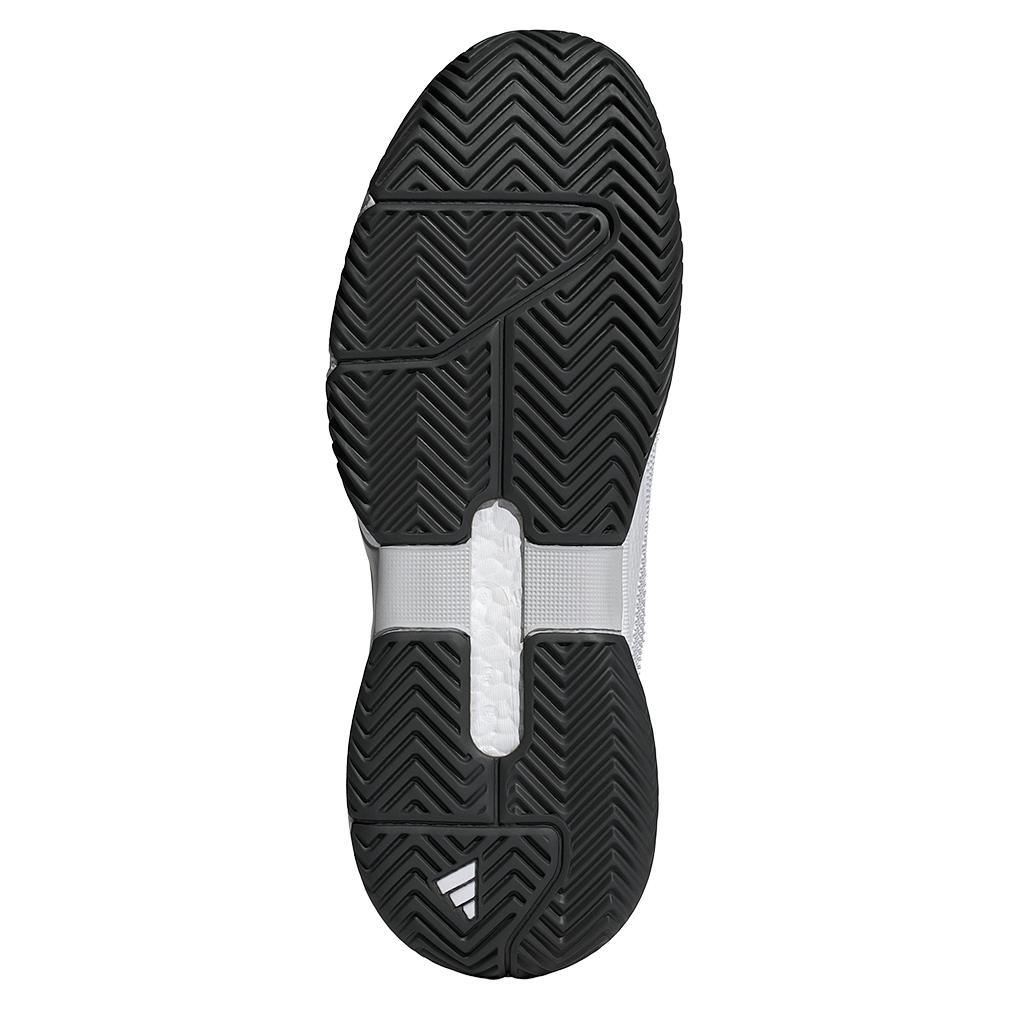 Mens Solematch Control 2 Tennis Shoes White and Black Blue Metallic Footwear Adidas