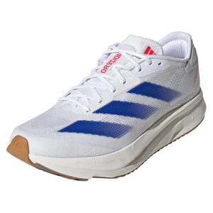 Men`s Adizero SL2 Running Shoes White and Team Royal Blue Footwear Adidas