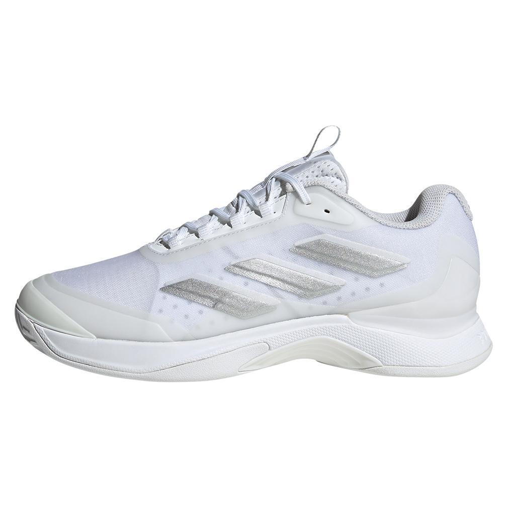 Women's Avacourt 2 Tennis Shoes White and Silver Metallic Adidas