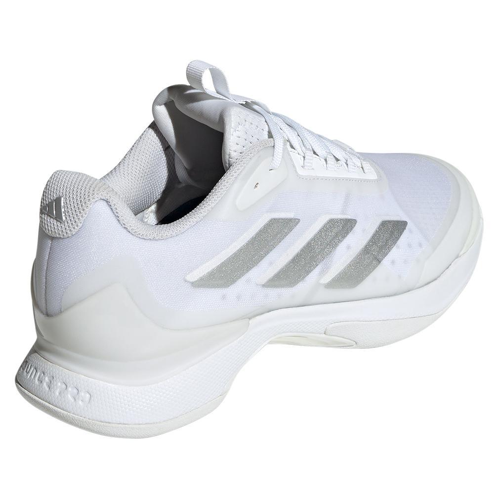 Women's Avacourt 2 Tennis Shoes White and Silver Metallic Adidas