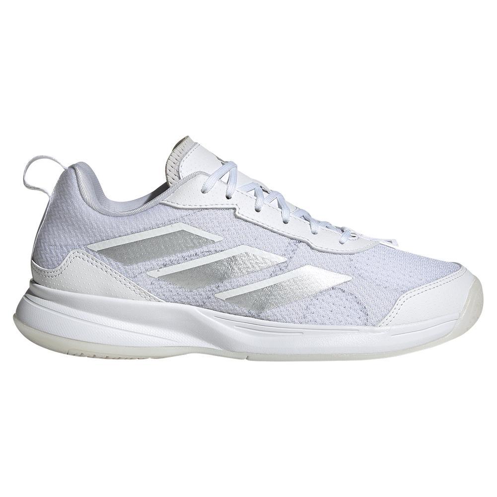 Women`s AvaFlash Tennis Shoes White and Metallic Silver Footwear Adidas