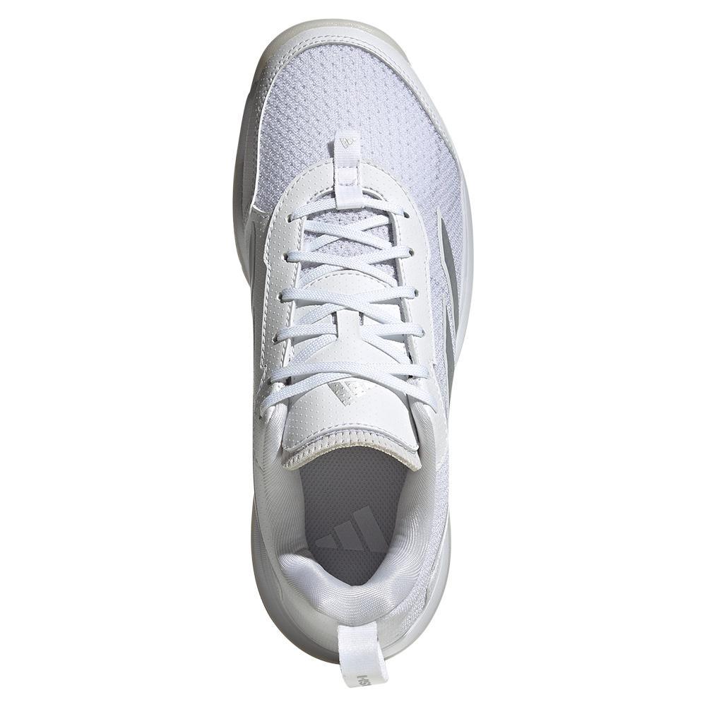 Women`s AvaFlash Tennis Shoes White and Metallic Silver Footwear Adidas