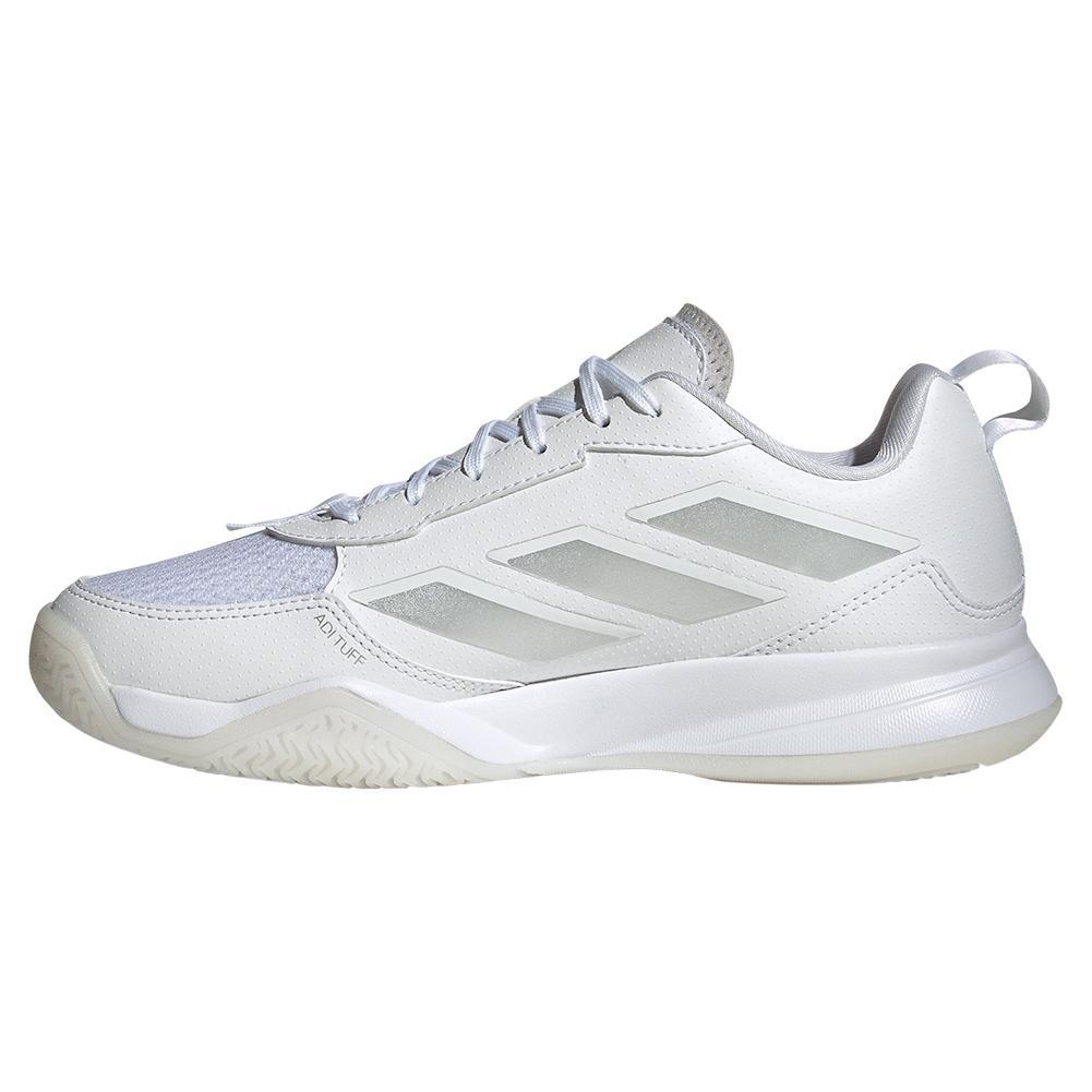 Women`s AvaFlash Tennis Shoes White and Metallic Silver Footwear Adidas
