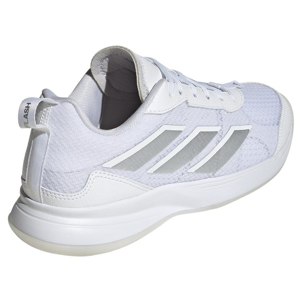 Women`s AvaFlash Tennis Shoes White and Metallic Silver Footwear Adidas