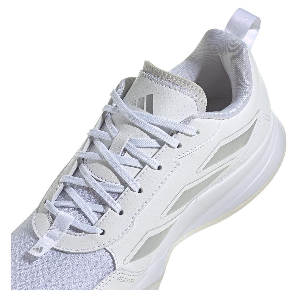 Women`s AvaFlash Tennis Shoes White and Metallic Silver Footwear Adidas