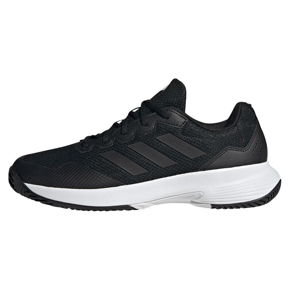 Mens Gamecourt 2 Tennis Shoes Black and White Footwear Adidas