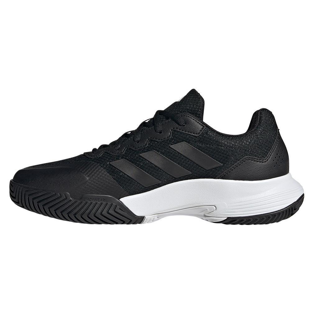Mens Gamecourt 2 Tennis Shoes Black and White Footwear Adidas