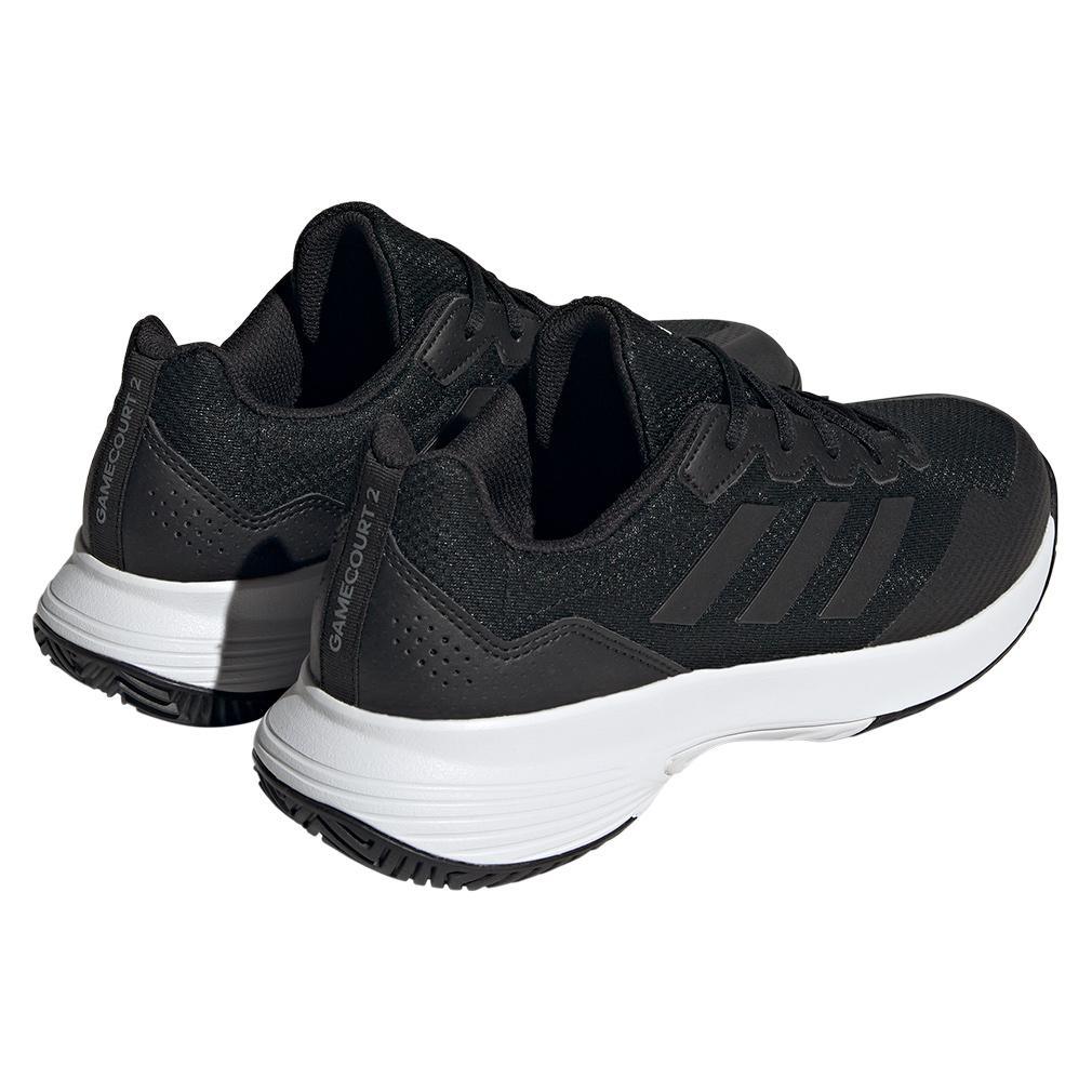 Mens Gamecourt 2 Tennis Shoes Black and White Footwear Adidas