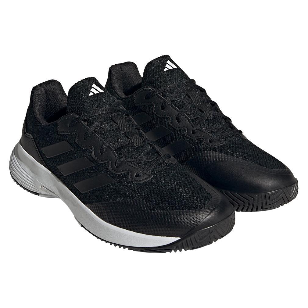 Mens Gamecourt 2 Tennis Shoes Black and White Footwear Adidas