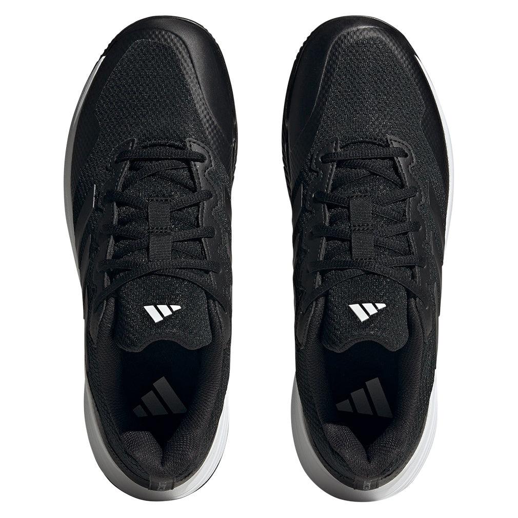 Junior`s Gamecourt 2 Tennis Shoes Core Black and Grey Four Footwear Adidas