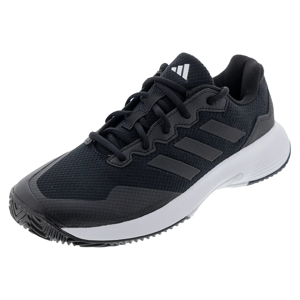 Junior`s Gamecourt 2 Tennis Shoes Core Black and Grey Four Footwear Adidas