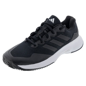 Junior`s Gamecourt 2 Tennis Shoes Core Black and Grey Four Footwear Adidas