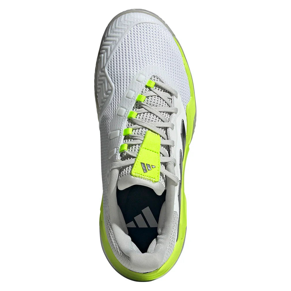 Women`s Barricade 13 Tennis Shoes White and Lucid Lemon Footwear Adidas