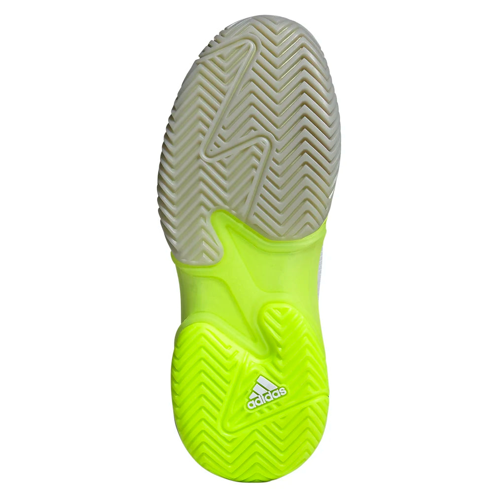 Women`s Barricade 13 Tennis Shoes White and Lucid Lemon Footwear Adidas