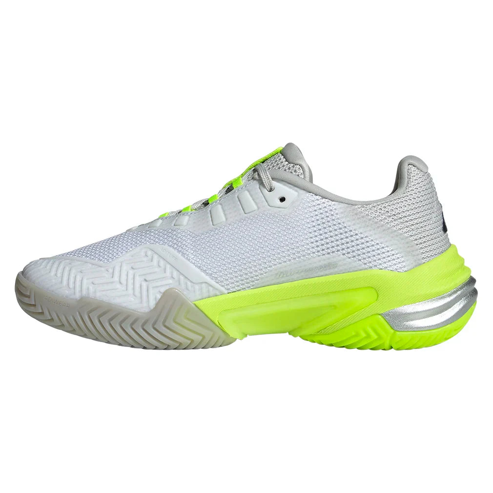 Women`s Barricade 13 Tennis Shoes White and Lucid Lemon Footwear Adidas