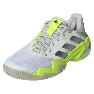 Women`s Barricade 13 Tennis Shoes White and Lucid Lemon Footwear Adidas