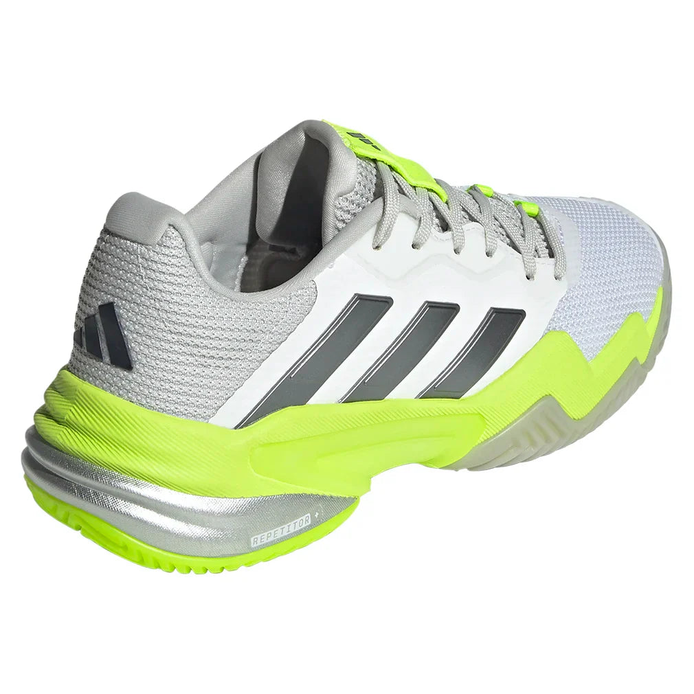 Women`s Barricade 13 Tennis Shoes White and Lucid Lemon Footwear Adidas